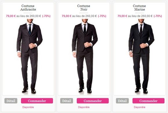 Costume homme prix discount