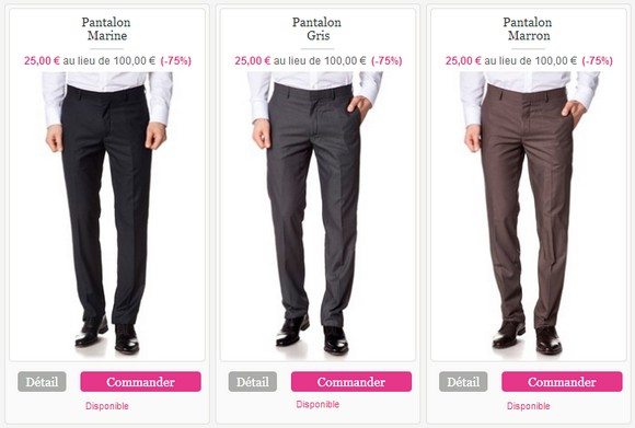 Pantalon de costume homme pas cher