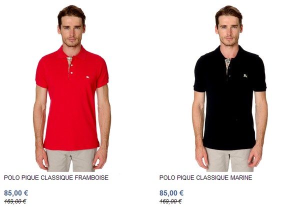 Polo homme uni manches courtes Burberry