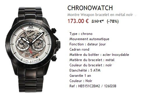 Montre Chronowatch noire