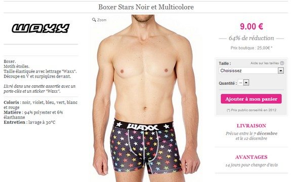 Boxer etoiles multicolores