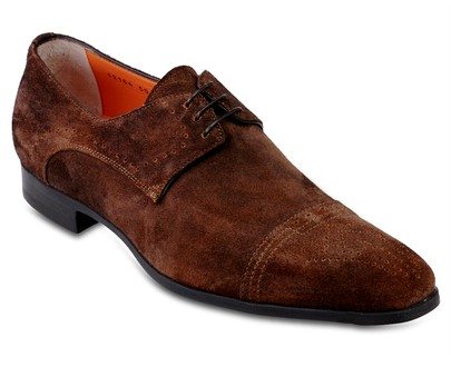 Derbies croute de cuir marron Santoni