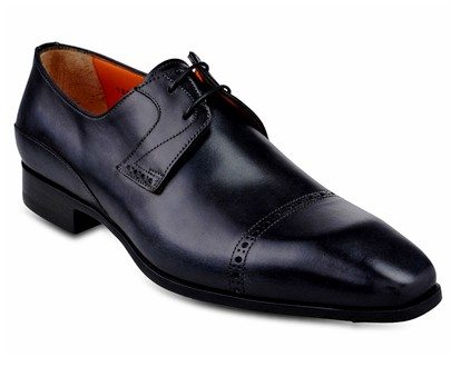 Derbies en cuir noir Santoni