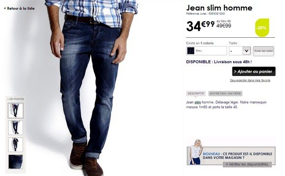 Jean slim homme