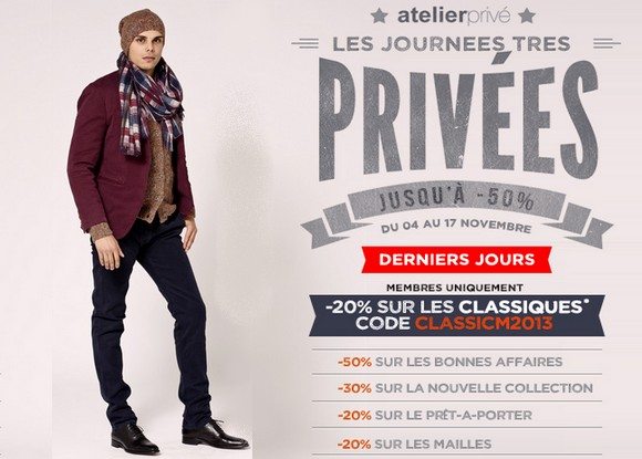 Code Promo Atelier Privé Novembre 2013