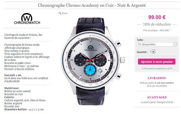 Montre Chronowatch pas chere