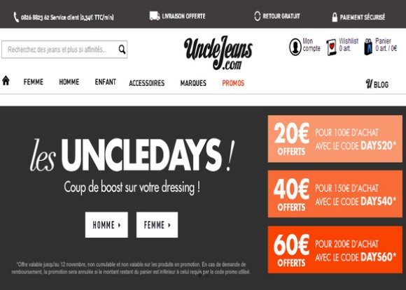 Code Promo Uncle Jeans Novembre 2013