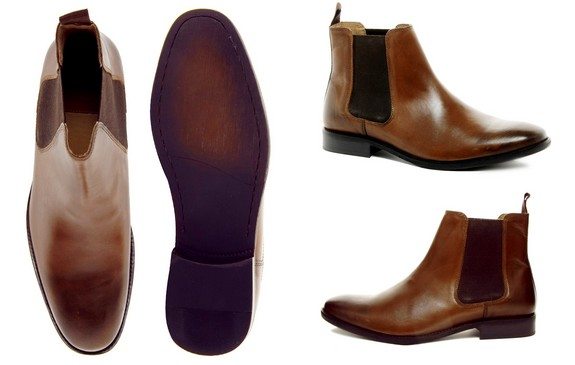 bottines en cuir marron