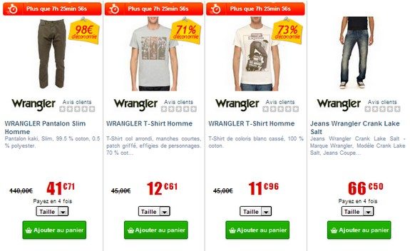 vetement homme Wrangler pas cher