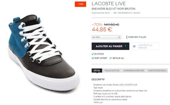 baskets lacoste en soldes