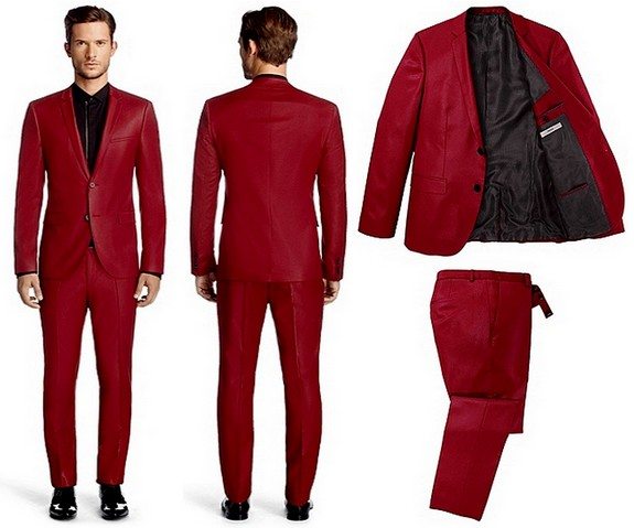 costume homme rouge hugo boss