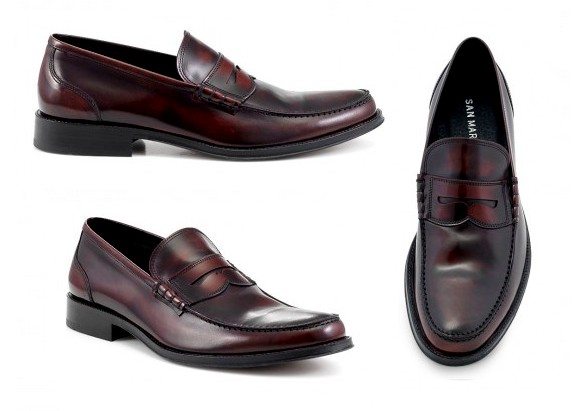 mocassins rouge bordeaux