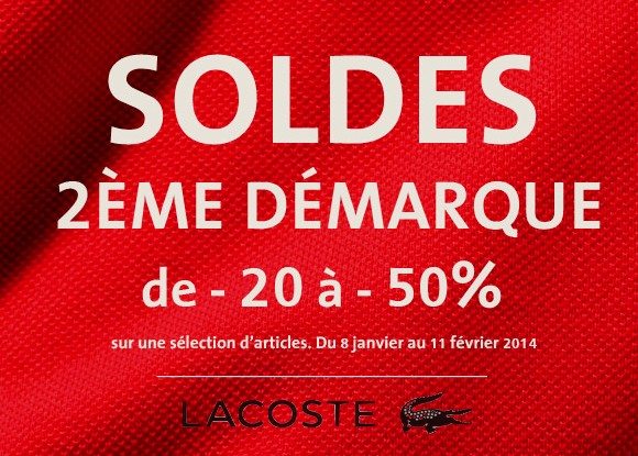 Soldes Lacoste 2014 : 2ème démarque !