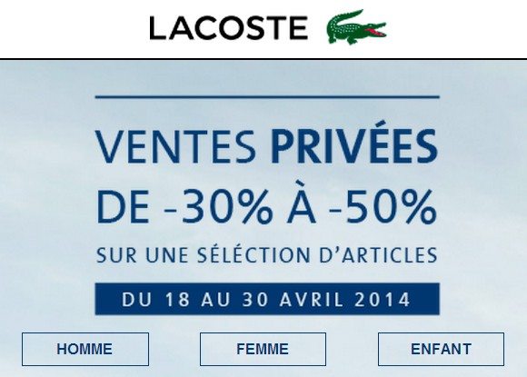 Vente Privée Lacoste