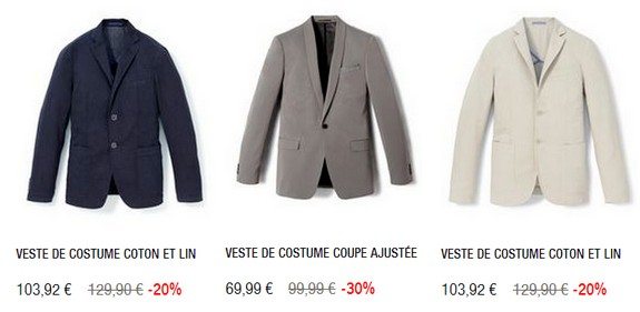 vestes de costume pas chères