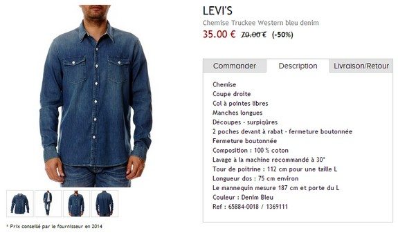 chemise en jean levis