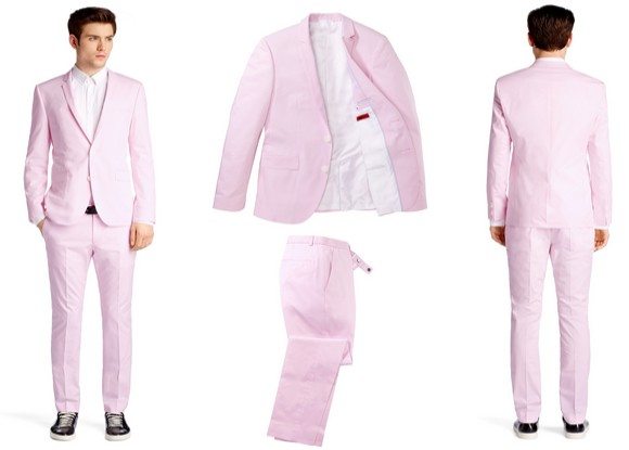 costume homme rose pale