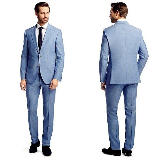 costume homme bleu clair en laine vierge hugo boss