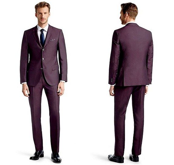 costume homme violet en laine vierge hugo boss