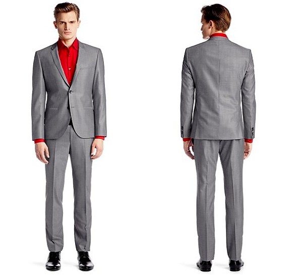 costume pour homme gris en laine vierge hugo boss