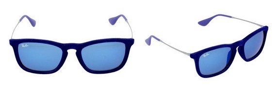 lunettes de soleil ray ban en plastique bleu