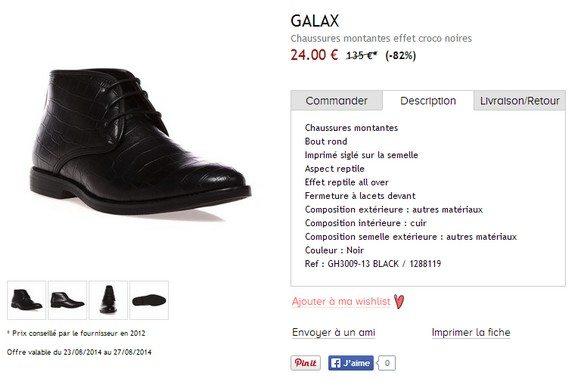 chaussures montantes noires galax