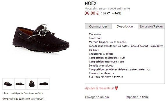 mocassins en cuir noex