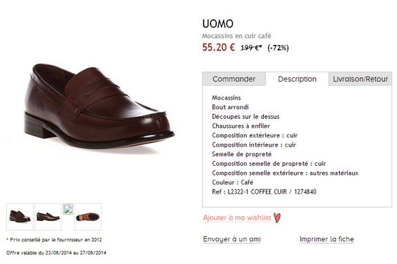 mocassins en cuir uomo