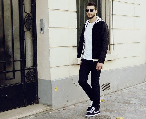 look homme cool noir et blanc