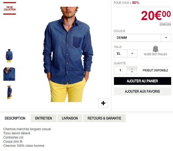 chemise denim devred