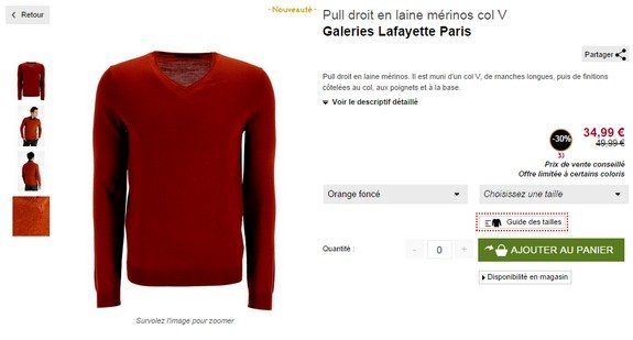 pull laine merinos galeries lafayette