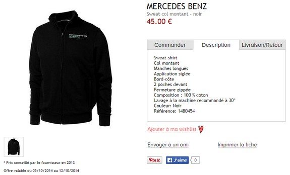 sweat mercedes benz noir