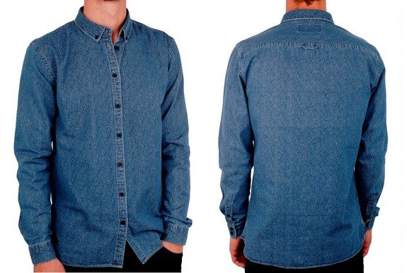 chemise minimum denim a motif