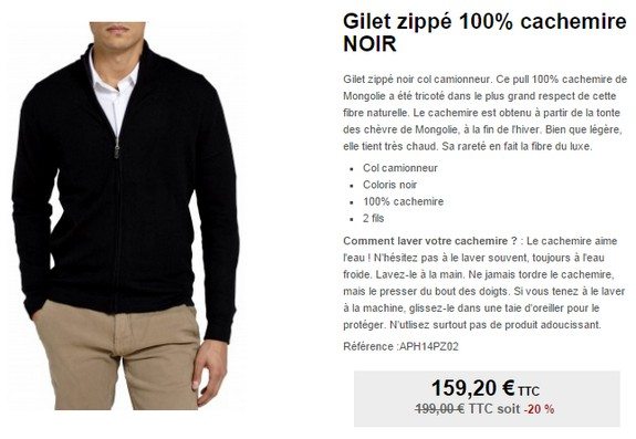 gilet noir en cachemire