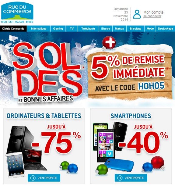 soldes high tech rue du commerce