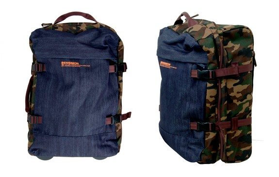 valise bensimon denim camouflage