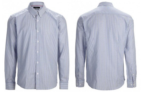 chemise bleue a rayures selected