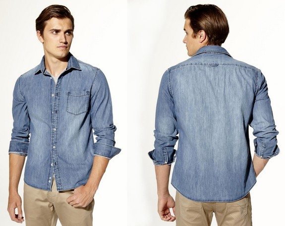 chemise denim en coton