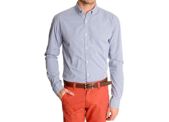 chemise homme bleue carreaux vichy selected