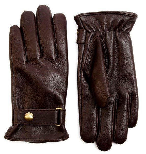 gants cuir marron ralph lauren