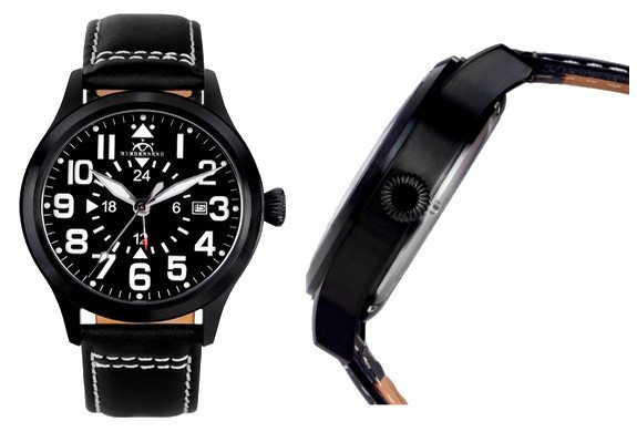 montre homme noire hindenberg