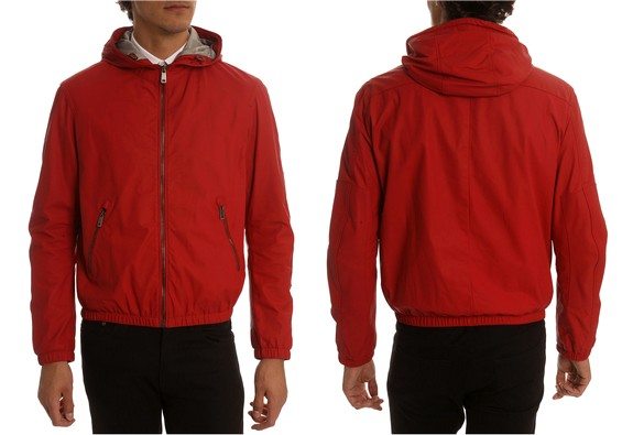 blouson cuir rouge jil sander