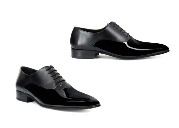 chaussures noires richelieu cuir et vernis san marina