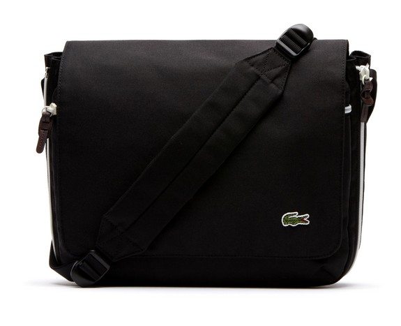 sac lacoste noir messenger backcroc