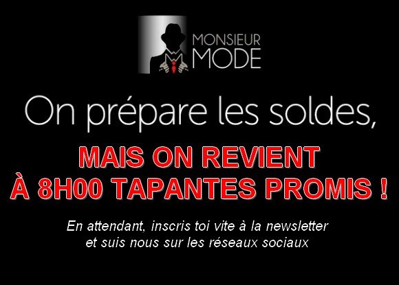 Les pages maintenance des Soldes 2015