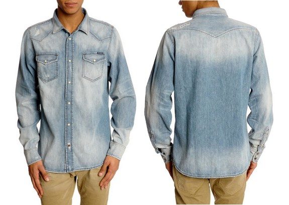 chemise denim delave diesel