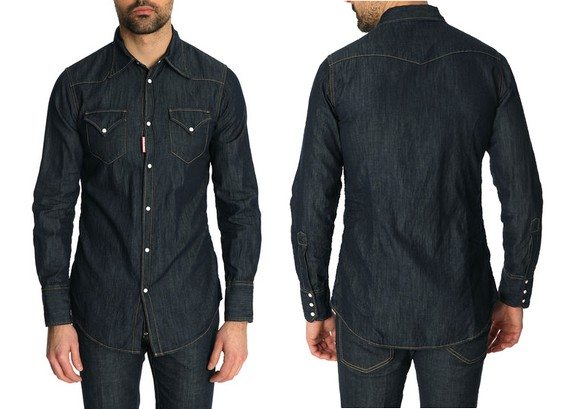 chemise dsquared denim bleu brut