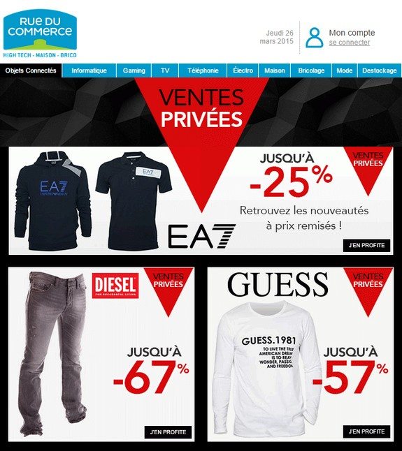 rue du commerce promotions