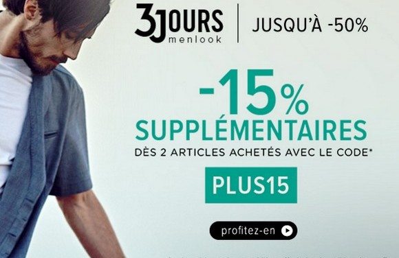 Les 3 Jours Menlook : Des promos sur des milliers d’articles !