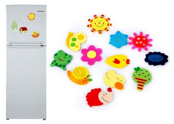 48 aimants magnettes dessin anime en bois pour frigo